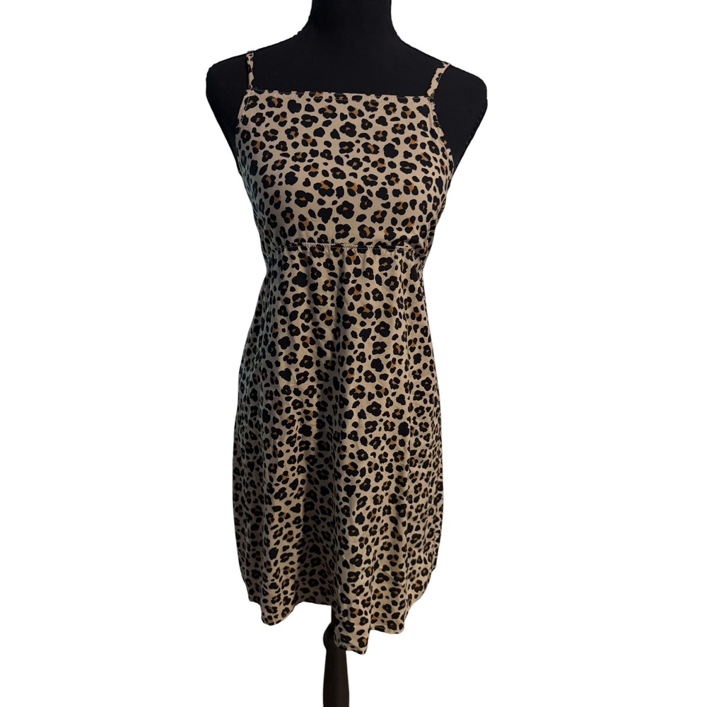 Cat & Jack Girls Leopard Print Sundress XL 14 Brown Tan Animal Print